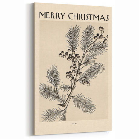 Electric Wall Art: Modern Christmas Decor with Vintage Botanical Design