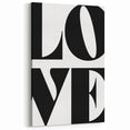 Electric Wall Art: Bold Modern Decor with Black and White Love Typography