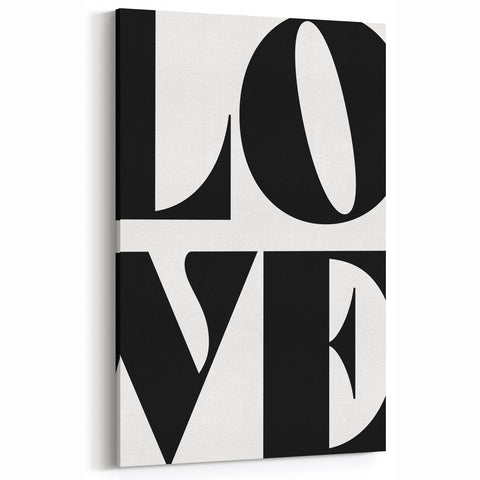 Electric Wall Art: Bold Modern Decor with Black and White Love Typography