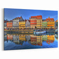 Colorful Waterfront Reflections – Vibrant Stockholm Wall Art on Canvas