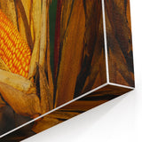 Rustic Corn Harvest Wall Art – Golden Corn on the Cob in Field Close-Up