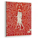 Maximalist Wall Art - Intricate Red Design with Figures | Bold Decor