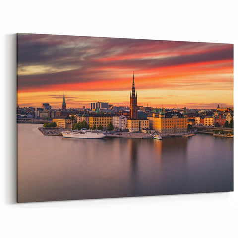 Stockholm Sunset Skyline – Stunning Wall Art of Stockholm on Canvas & Prints