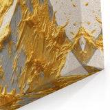 Golden Mountain Glam Wall Art - Elegant White and Gold Home Decor