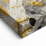 Golden Mountain Glam Wall Art - Elegant White and Gold Home Decor