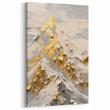 Golden Mountain Glam Wall Art - Elegant White and Gold Home Decor