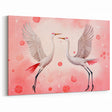 Maximalist Wall Art – Elegant Decor with Dancing Cranes on Pink