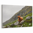 Highland Cow in Mountain Landscape Rustic Wall Art – Farmhouse Decor Print