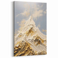 Majestic Gold and White Textured Mountain Canvas Art - Luxe Wall Decor