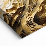Majestic Gold and White Textured Mountain Canvas Art - Luxe Wall Decor