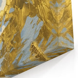 Golden Peak Mountain Canvas Art - Luxurious Wall Décor with Snowy Accents