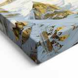 Golden Peak Mountain Canvas Art - Luxurious Wall Décor with Snowy Accents