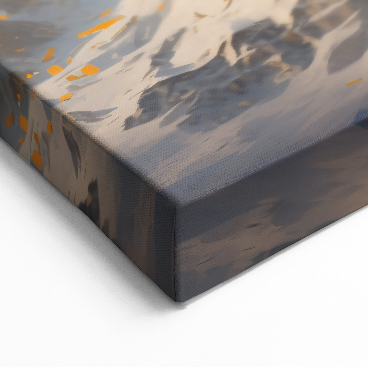 Golden Radiance Mountain Canvas Art – Snow-Capped Peak in Glowing Sunset