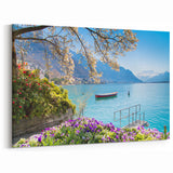 Swiss Scenic Artwork - Lake Geneva View Switzerland Framed Art
