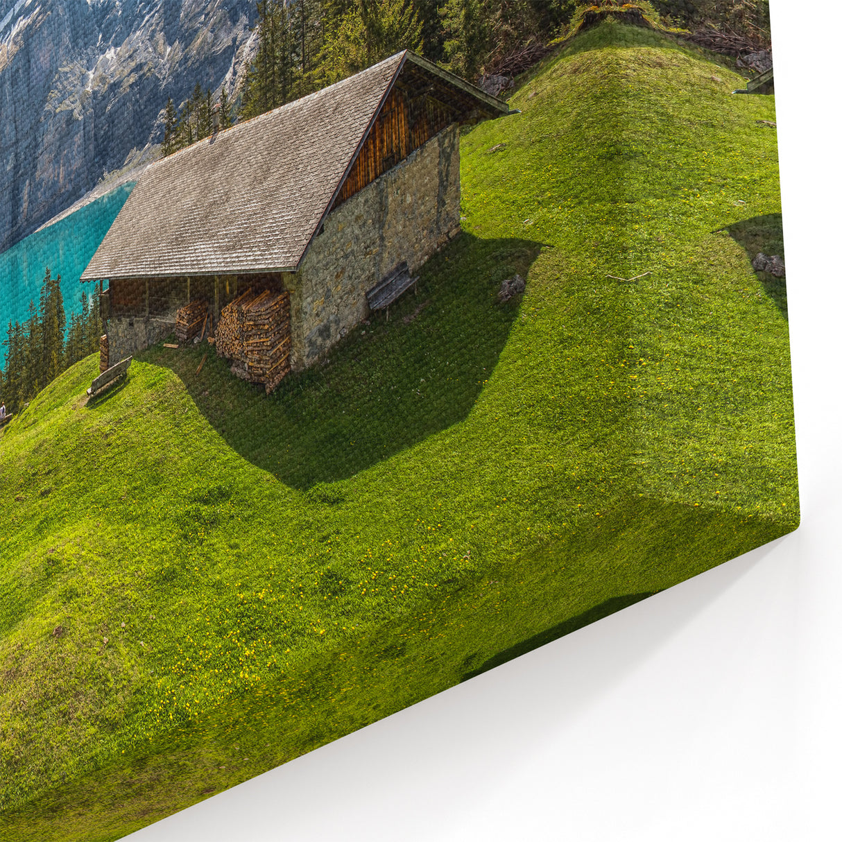 Swiss Scenic Wall Art - Majestic Mountain Lake View Switzerland Canvas Prints