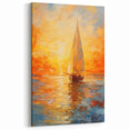 Golden Skies Sailboat – Sunset Reflection Canvas Art for Serene Spaces