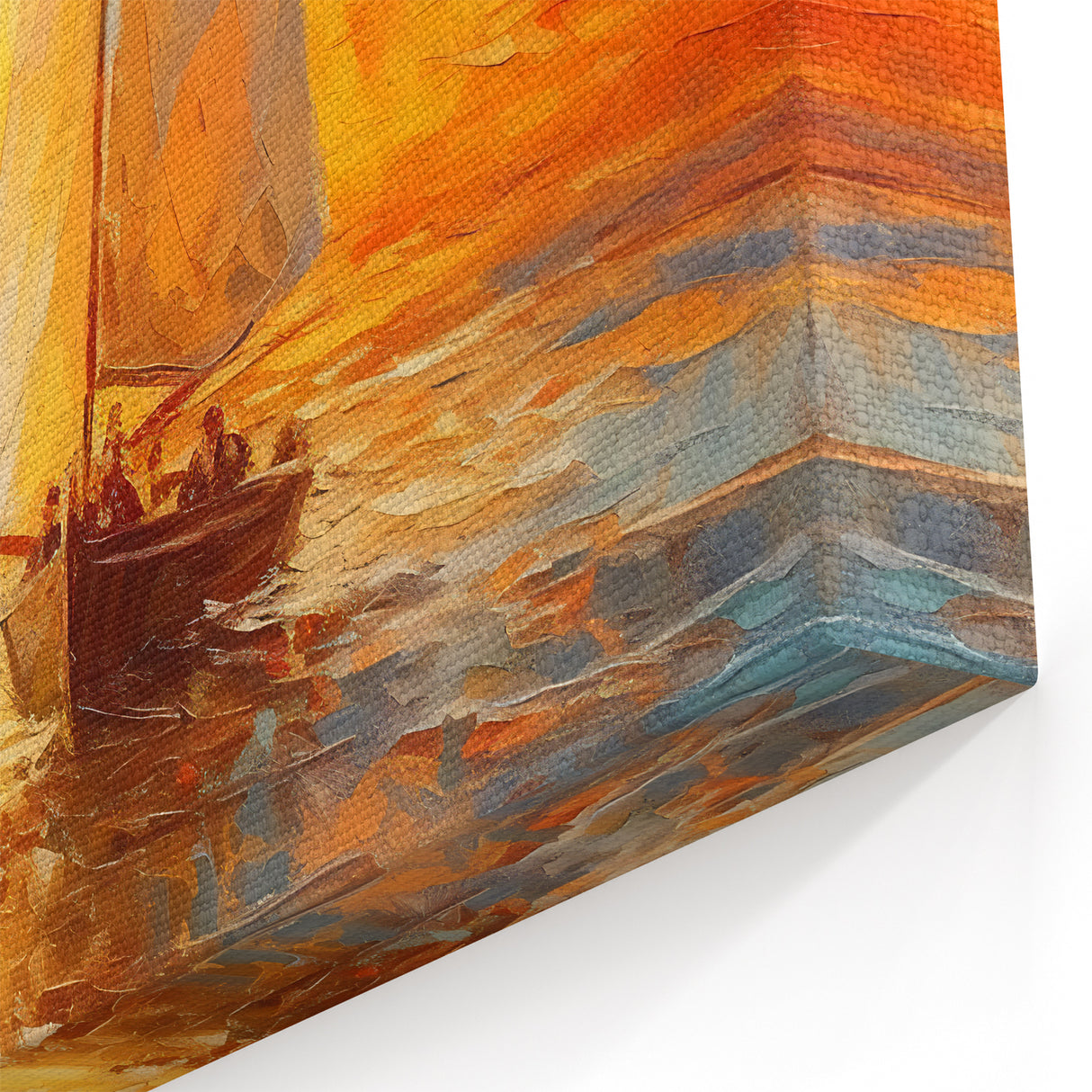 Golden Skies Sailboat – Sunset Reflection Canvas Art for Serene Spaces