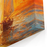 Golden Skies Sailboat – Sunset Reflection Canvas Art for Serene Spaces