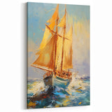 Majestic Voyage – Textured Sailboat Canvas Art for Dynamic Spaces
