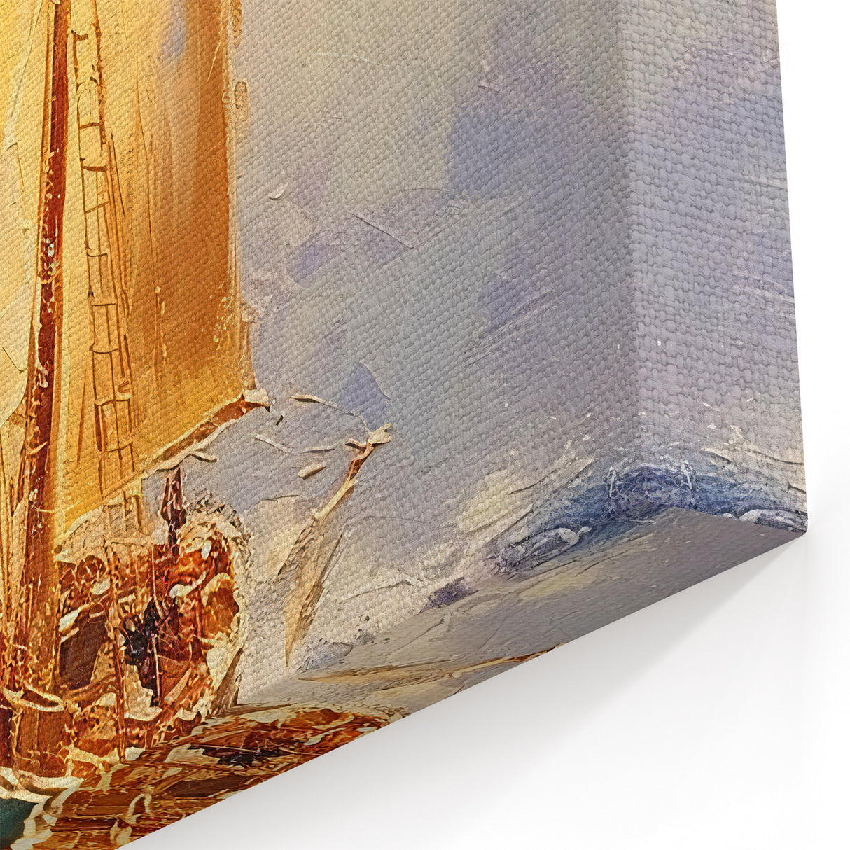 Majestic Voyage – Textured Sailboat Canvas Art for Dynamic Spaces