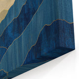 Golden Horizon – Abstract Mountain and Sun Art with Luxe Gold Leaf