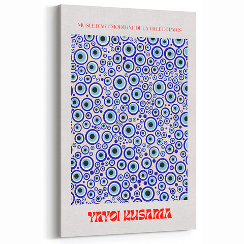 Abstract Modern Art – Contemporary Canvas with Vibrant Blue Circular Pattern