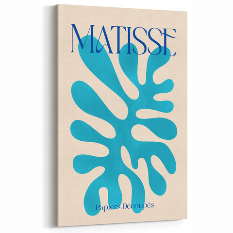 Modern Wall Art – Matisse-Inspired Abstract Canvas with Blue Cutouts