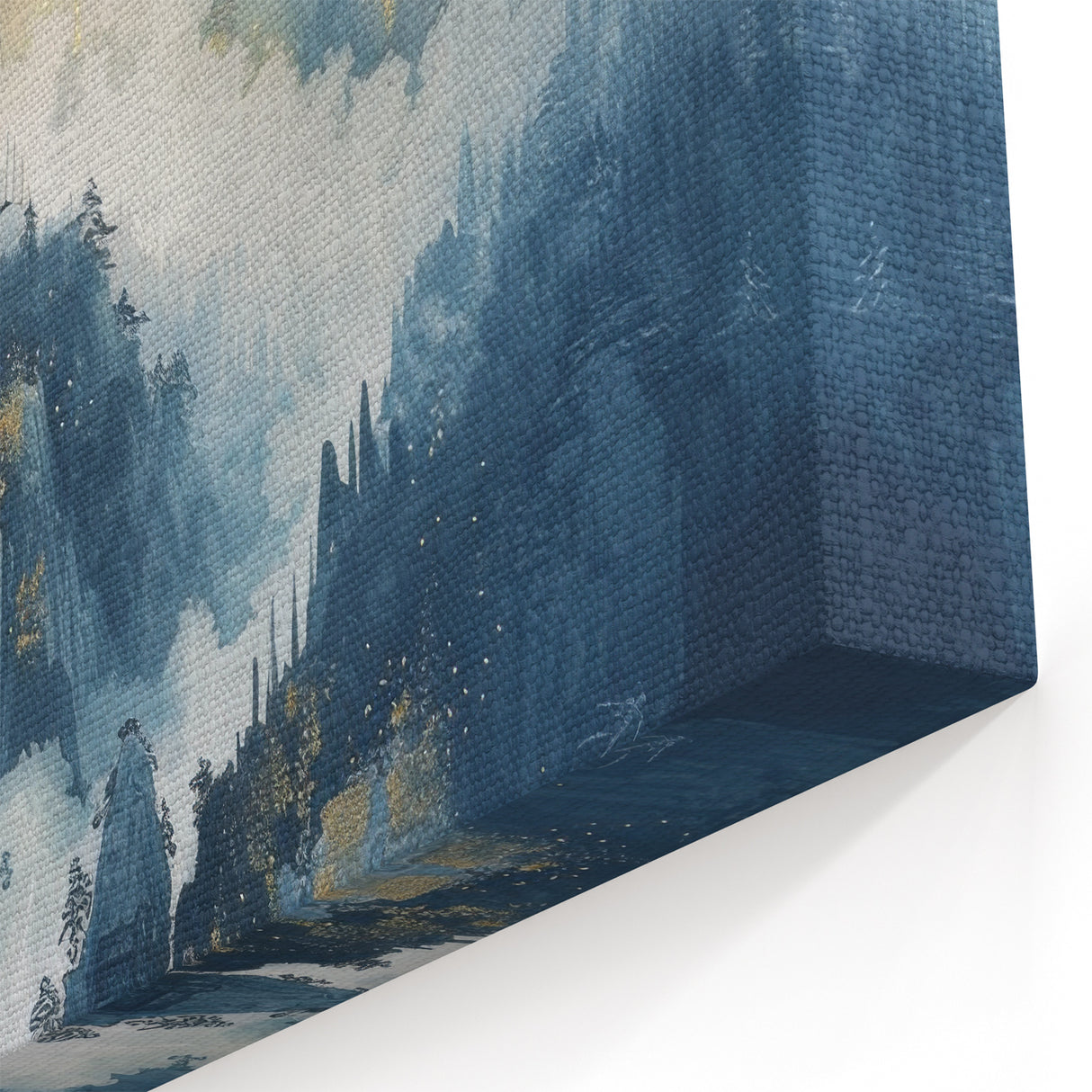 Glam Wall Art with Waterfall Scene - Luxury Metallic and Chic Decor