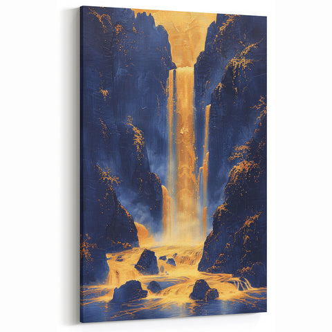 Bold Waterfall Glam Wall Art - Luxury Metallic and Chic Decor