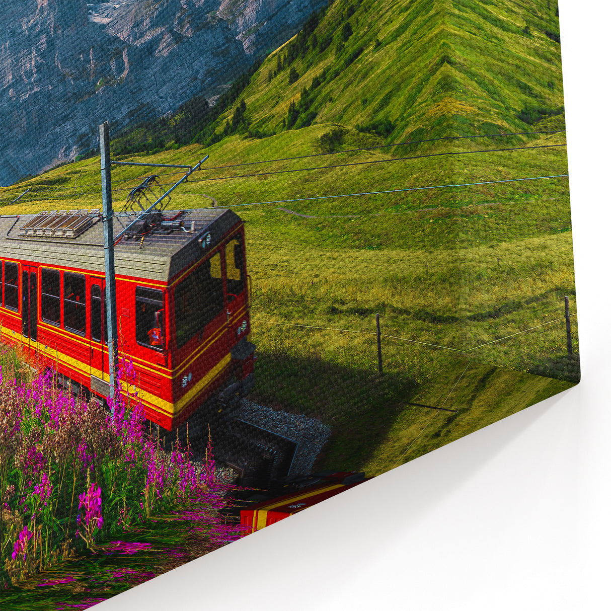 Beautiful Swiss Landscape Art - Scenic Switzerland Train Wall Print