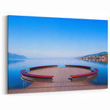 Geneva Landscape Art - Tranquil Lakeside Pier on Canvas and Acrylic