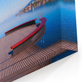 Geneva Landscape Art - Tranquil Lakeside Pier on Canvas and Acrylic