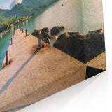 Geneva Landscape Art - Majestic Pier with Mountain Views Canvas Print