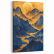 Golden Sun Over Blue Mountains - Glam Wall Art for Luxury Decor