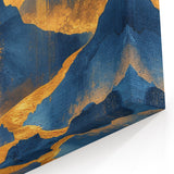 Golden Sun Over Blue Mountains - Glam Wall Art for Luxury Decor