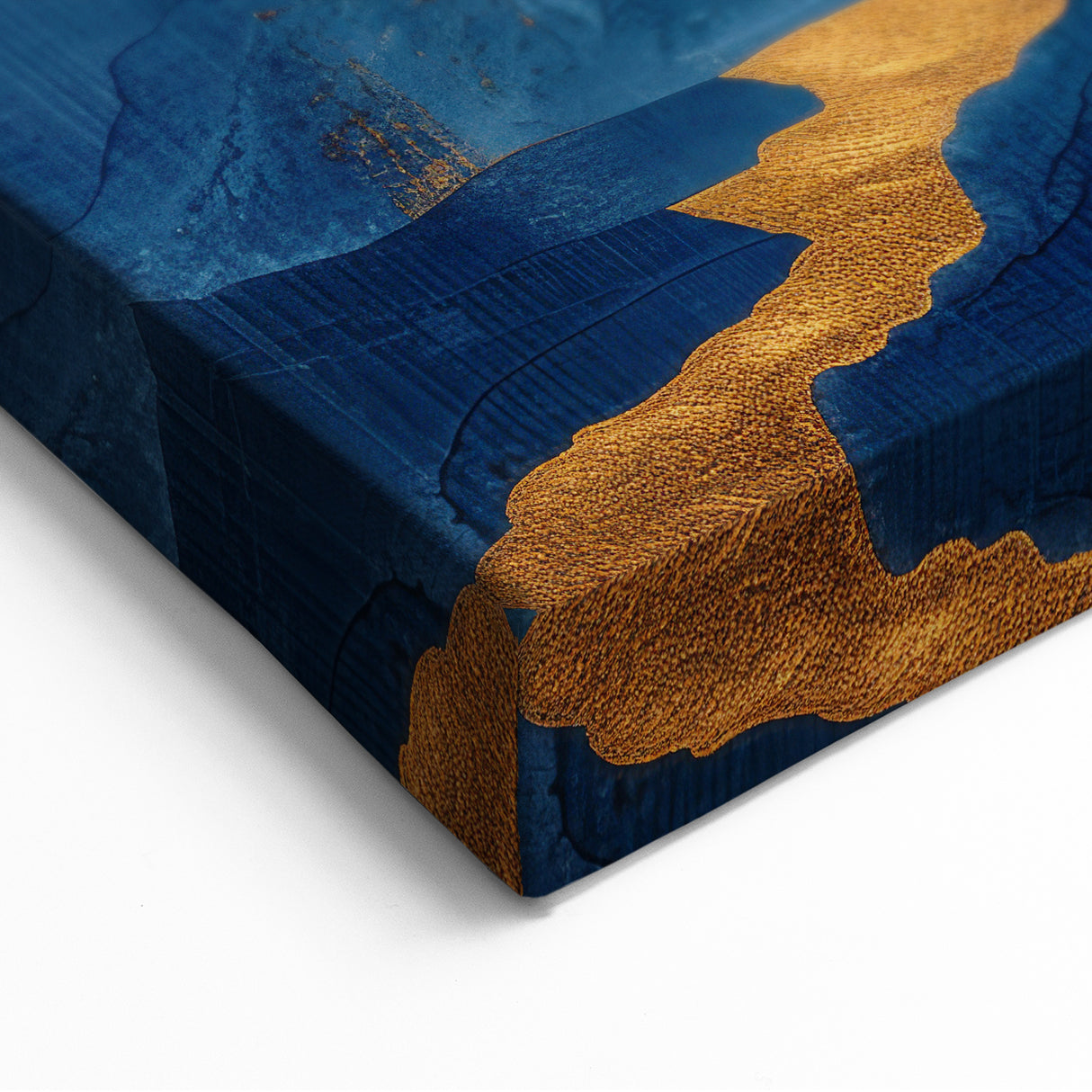 Golden Sun Over Blue Mountains - Glam Wall Art for Luxury Decor