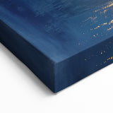 Golden Waterfall Glam Wall Art - Chic Decor with Blue and Gold Tones