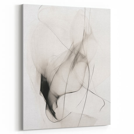 Minimalist Wall Art - Abstract Black and White Flowing Line Art Print