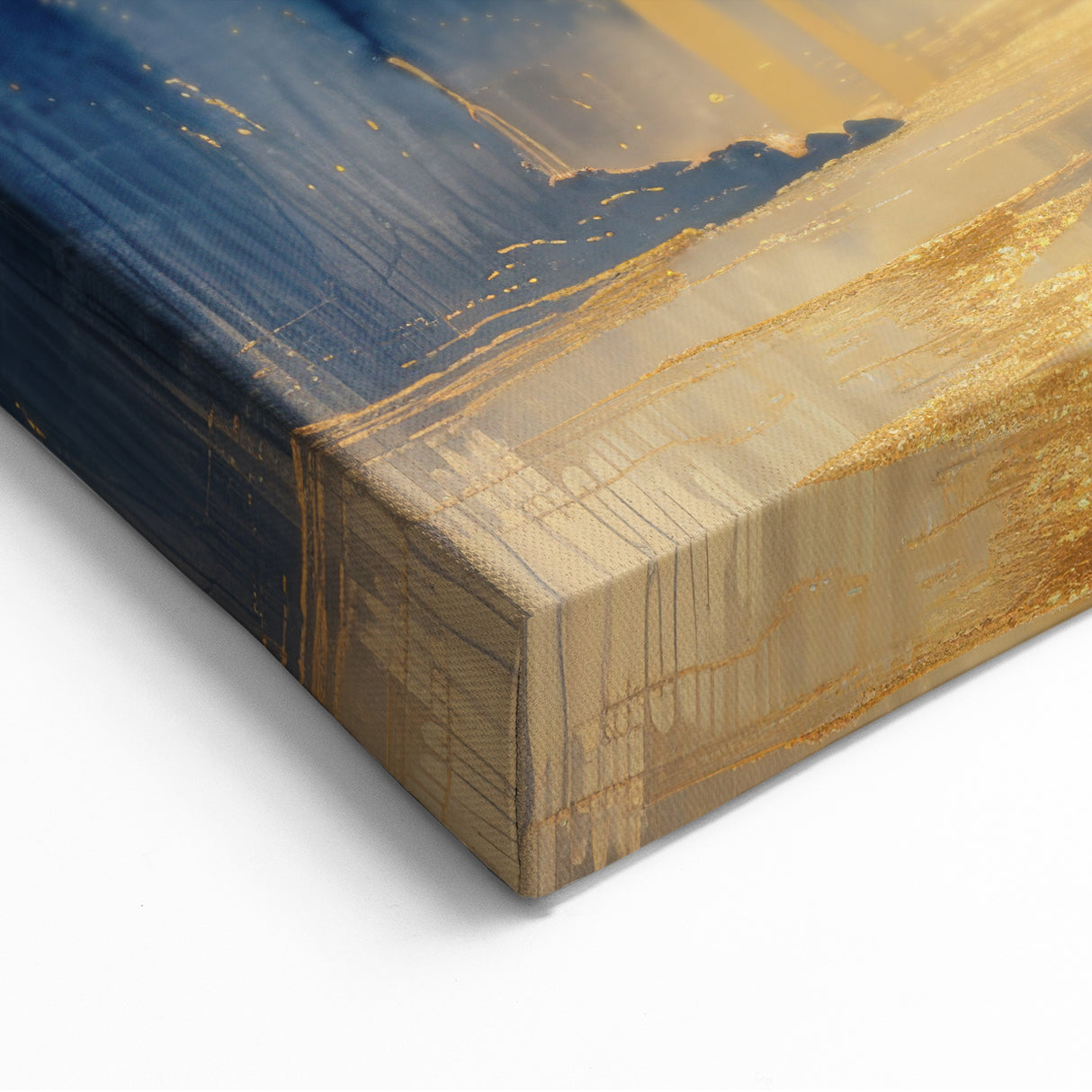 Glam Wall Art - Golden Waterfalls and Dark Blue Mountains in Luxurious Style