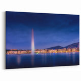 Geneva Wall Art - Stunning Cityscape at Night Geneva Canvas Prints