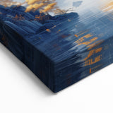 Glam Wall Art - Golden Waterfall and Trees with Dark Blue Mountains