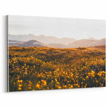 Rustic Wall Art - Vintage Farmhouse Landscape Decor with Mountain Views