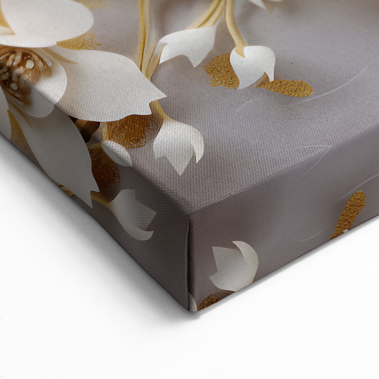 Glam Wall Art - Elegant Swans and Golden Florals on White Background
