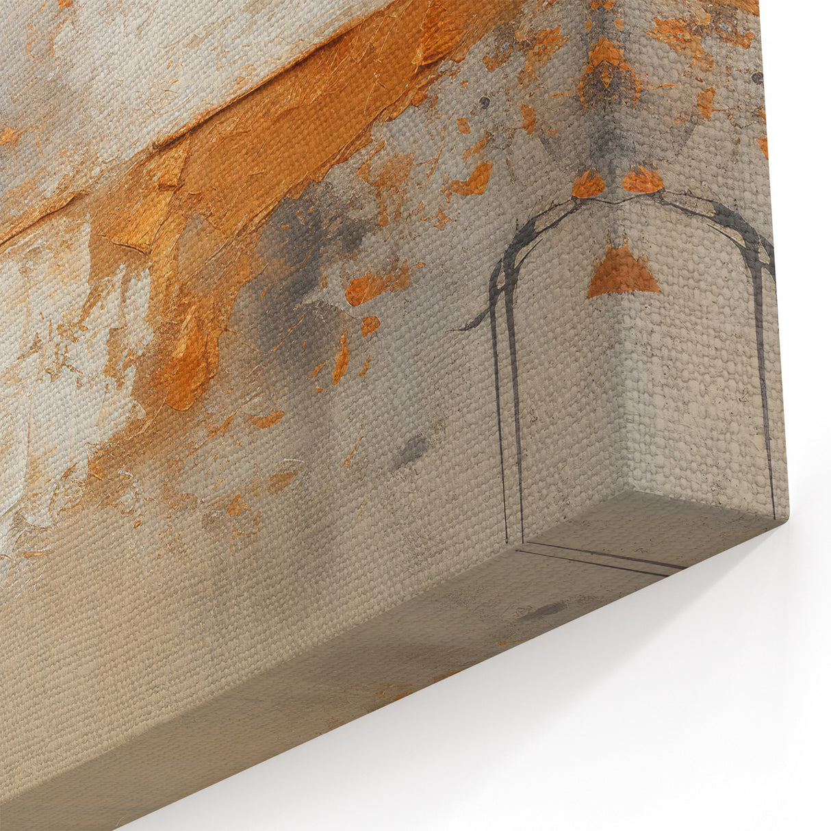 Glam Wall Art - Abstract Gold and Textured Neutral Tones in Modern Style