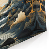 Glam Wall Art - Dreamlike Golden Landscape with Rolling Hills and Moon