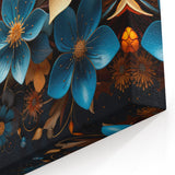 Glam Wall Art - Vibrant 3D Florals in Blue, Gold, and Red Tones