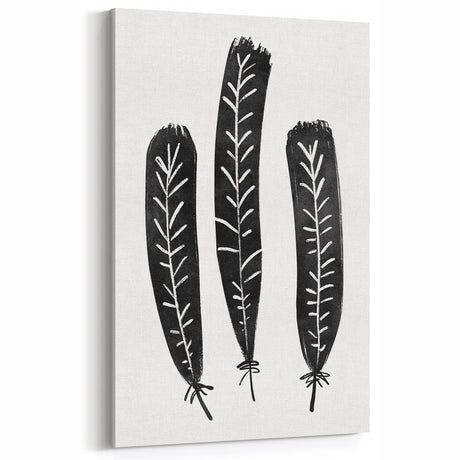 Mid Century Modern Art - Minimalist Geometric Wall Decor - Black & White
