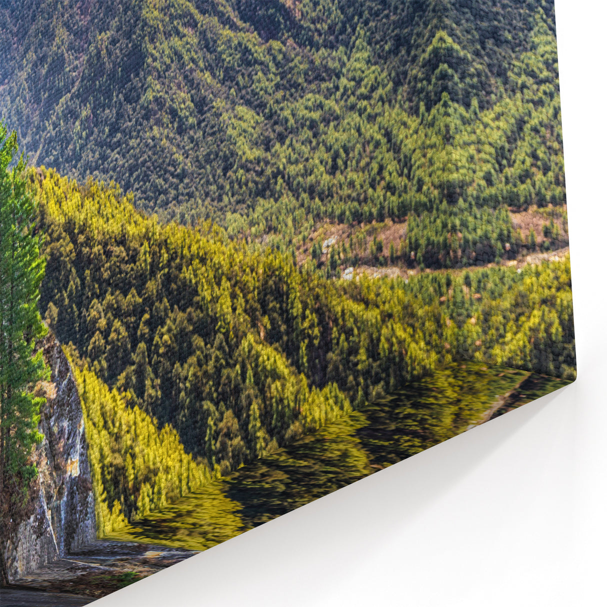 Tibetan Monastery Art - Cliffside Temple in Scenic Landscape