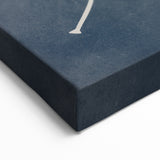 Mid Century Modern Art - Minimalist Geometric Leaf Decor on Dark Blue