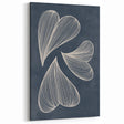 Mid Century Modern Art - Retro Abstract Geometric Leaf Design in Blue